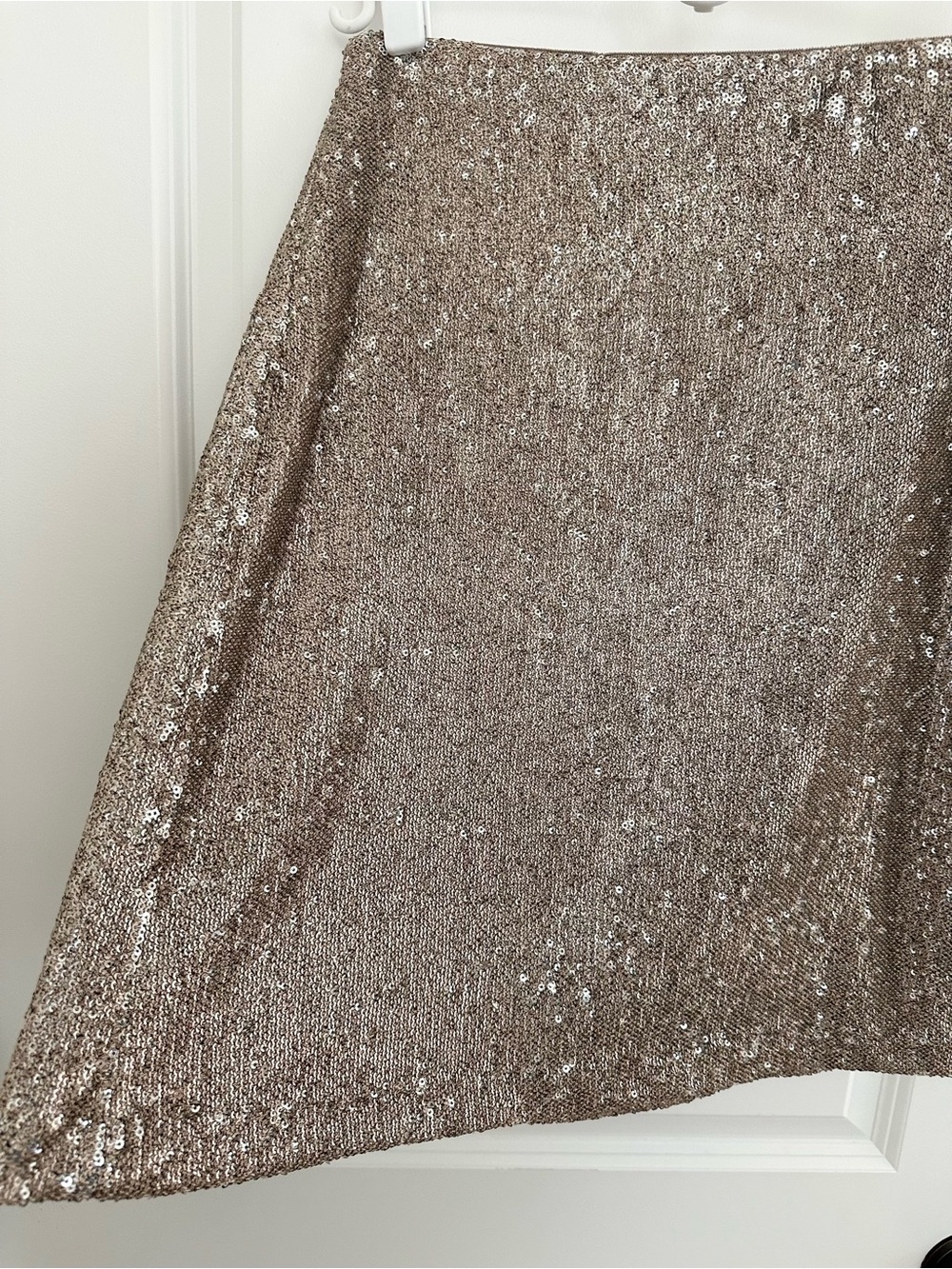 Sequin A-Line Skirt in Champagne Gold- Euro Summer / Party / Holiday - Picture 3 of 15